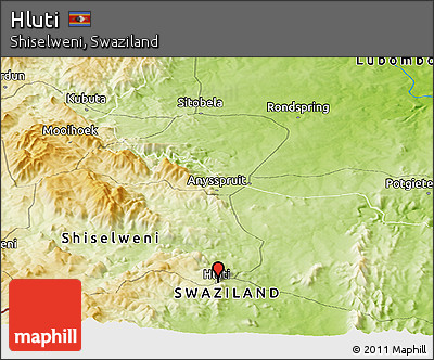 Physical Panoramic Map of Hluti