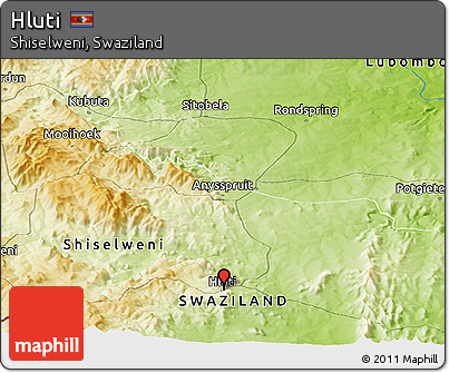 Physical Panoramic Map of Hluti