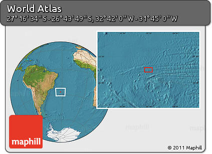 Satellite Location Map of the Area around 27° 0' 12" S, 32° 13' 30" W