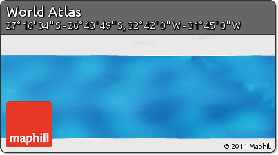 Physical Panoramic Map of the Area around 27° 0' 12" S, 32° 13' 30" W