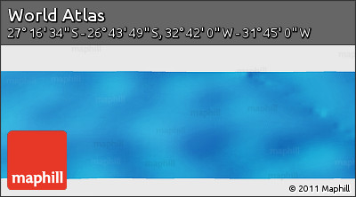 Shaded Relief Panoramic Map of the Area around 27° 0' 12" S, 32° 13' 30" W