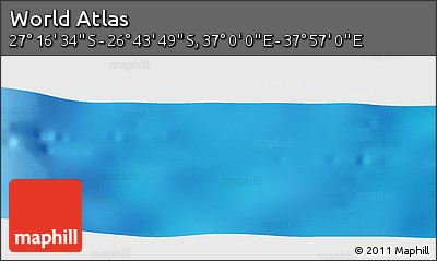 Physical Panoramic Map of the Area around 27° 0' 12" S, 37° 28' 30" E