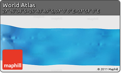 Physical Panoramic Map of the Area around 27° 0' 12" S, 37° 28' 30" E