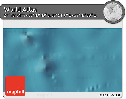 Satellite 3D Map of the Area around 27° 0' 12" S, 38° 19' 30" E