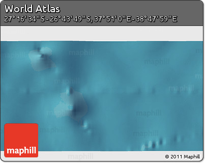Satellite 3D Map of the Area around 27° 0' 12" S, 38° 19' 30" E