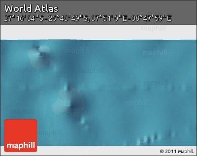 Satellite 3D Map of the Area around 27° 0' 12" S, 38° 19' 30" E