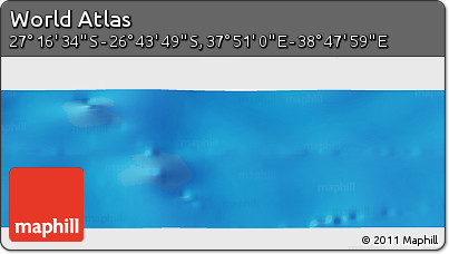 Physical Panoramic Map of the Area around 27° 0' 12" S, 38° 19' 30" E