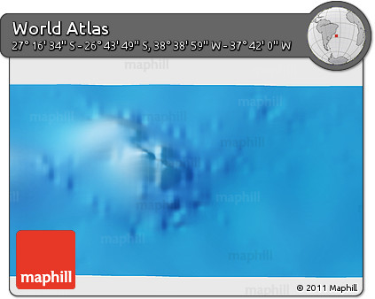 Shaded Relief 3D Map of the Area around 27° 0' 12" S, 38° 10' 29" W
