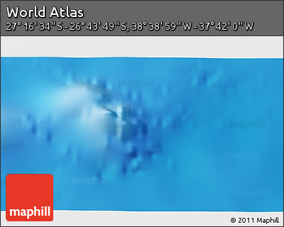 Shaded Relief 3D Map of the Area around 27° 0' 12" S, 38° 10' 29" W