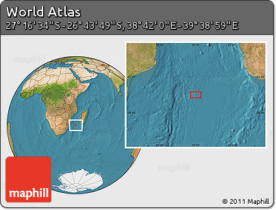 Satellite Location Map of the Area around 27° 0' 12" S, 39° 10' 29" E