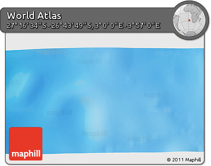 Physical 3D Map of the Area around 27° 0' 12" S, 3° 28' 30" E