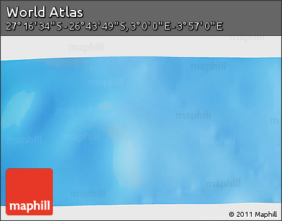 Physical 3D Map of the Area around 27° 0' 12" S, 3° 28' 30" E