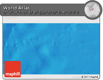 Physical 3D Map of the Area around 27° 0' 12" S, 40° 1' 29" E