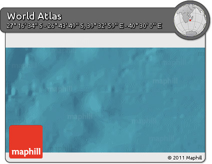 Satellite 3D Map of the Area around 27° 0' 12" S, 40° 1' 29" E