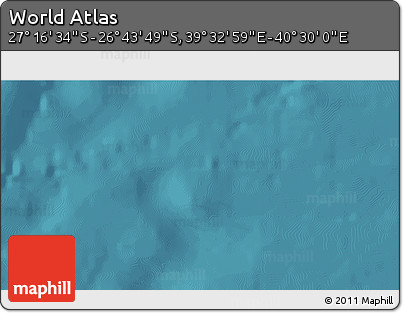 Satellite 3D Map of the Area around 27° 0' 12" S, 40° 1' 29" E