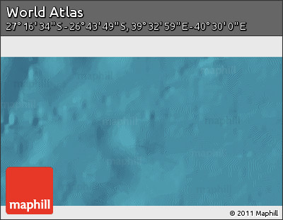 Satellite 3D Map of the Area around 27° 0' 12" S, 40° 1' 29" E