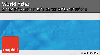 Physical Panoramic Map of the Area around 27° 0' 12" S, 40° 1' 29" E