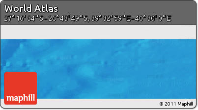 Physical Panoramic Map of the Area around 27° 0' 12" S, 40° 1' 29" E
