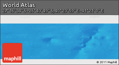 Physical Panoramic Map of the Area around 27° 0' 12" S, 40° 52' 30" E