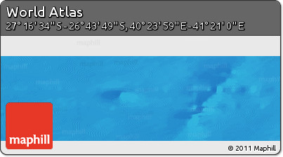 Physical Panoramic Map of the Area around 27° 0' 12" S, 40° 52' 30" E
