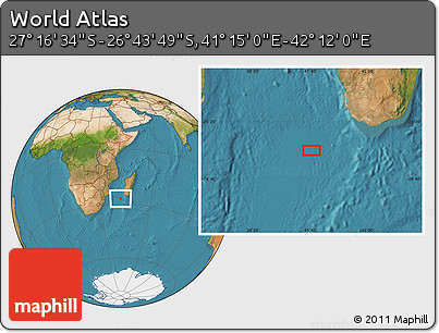 Satellite Location Map of the Area around 27° 0' 12" S, 41° 43' 30" E