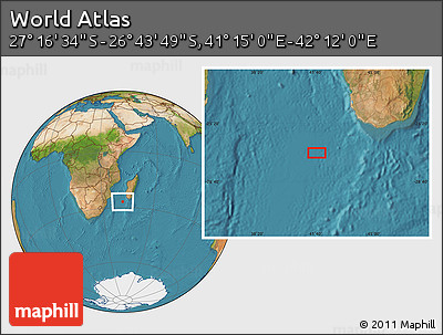 Satellite Location Map of the Area around 27° 0' 12" S, 41° 43' 30" E