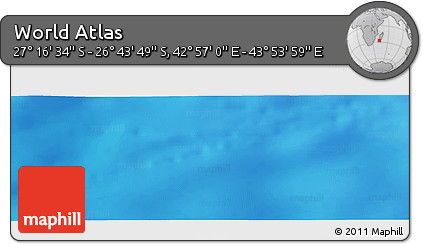Physical Panoramic Map of the Area around 27° 0' 12" S, 43° 25' 29" E