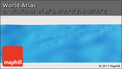Physical Panoramic Map of the Area around 27° 0' 12" S, 43° 25' 29" E