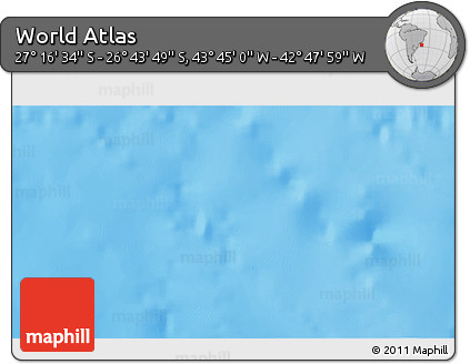 Physical 3D Map of the Area around 27° 0' 12" S, 43° 16' 29" W