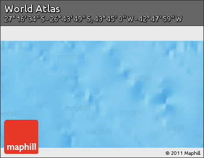 Physical 3D Map of the Area around 27° 0' 12" S, 43° 16' 29" W