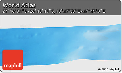 Physical Panoramic Map of the Area around 27° 0' 12" S, 44° 16' 29" E