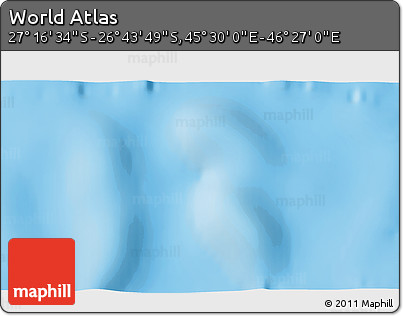 Physical 3D Map of the Area around 27° 0' 12" S, 45° 58' 30" E