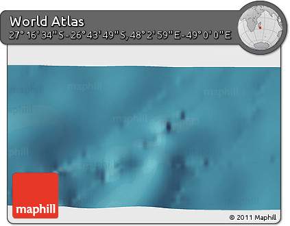 Satellite 3D Map of the Area around 27° 0' 12" S, 48° 31' 29" E