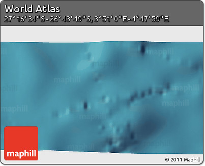 Satellite 3D Map of the Area around 27° 0' 12" S, 4° 19' 30" E