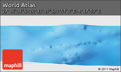 Physical Panoramic Map of the Area around 27° 0' 12" S, 4° 19' 30" E