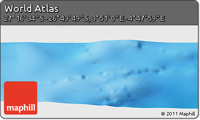 Physical Panoramic Map of the Area around 27° 0' 12" S, 4° 19' 30" E