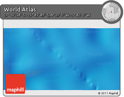 Shaded Relief 3D Map of the Area around 27° 0' 12" S, 4° 10' 30" W