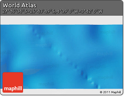 Shaded Relief 3D Map of the Area around 27° 0' 12" S, 4° 10' 30" W