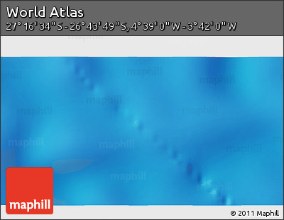 Shaded Relief 3D Map of the Area around 27° 0' 12" S, 4° 10' 30" W