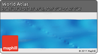 Shaded Relief Panoramic Map of the Area around 27° 0' 12" S, 4° 10' 30" W