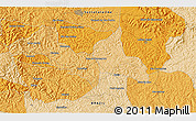 Political 3D Map of the area around 27° 0' 12" S, 50° 55' 29" W