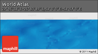 Physical Panoramic Map of the Area around 27° 0' 12" S, 54° 28' 30" E