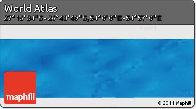 Physical Panoramic Map of the Area around 27° 0' 12" S, 54° 28' 30" E