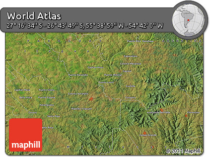 Satellite Map of the Area around 27° 0' 12" S, 55° 10' 29" W