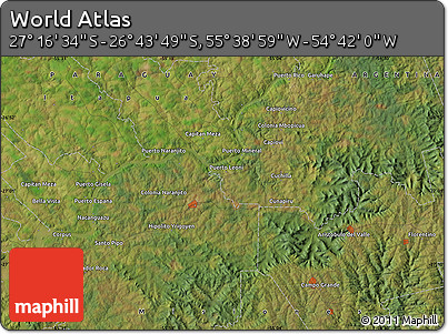 Satellite Map of the Area around 27° 0' 12" S, 55° 10' 29" W