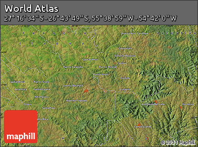 Satellite Map of the Area around 27° 0' 12" S, 55° 10' 29" W