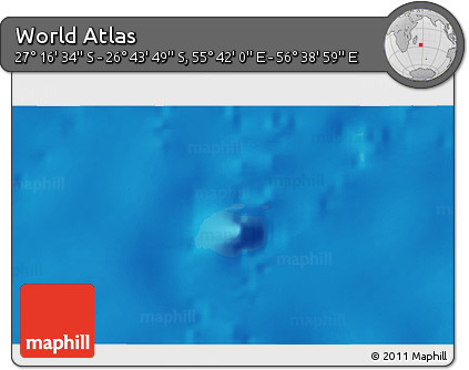 Physical 3D Map of the Area around 27° 0' 12" S, 56° 10' 29" E