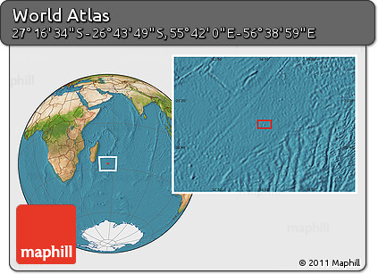 Satellite Location Map of the Area around 27° 0' 12" S, 56° 10' 29" E
