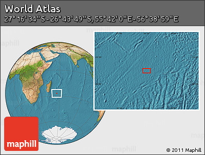 Satellite Location Map of the Area around 27° 0' 12" S, 56° 10' 29" E