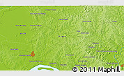 Physical 3D Map of the area around 27° 0' 12" S, 56° 1' 29" W